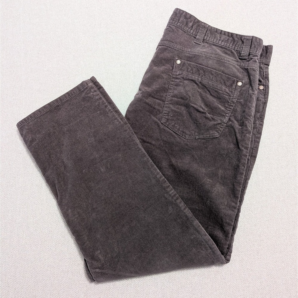 Copper & Oak Men's Charcoal Gray Corduroy Pants 40x30 Stretch Academia Straight